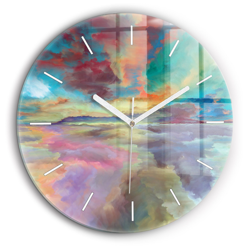Horloge ronde 60 cm Paysage abstrait