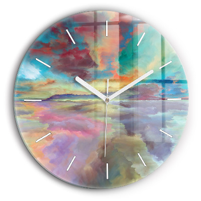 Horloge ronde 60 cm Paysage abstrait