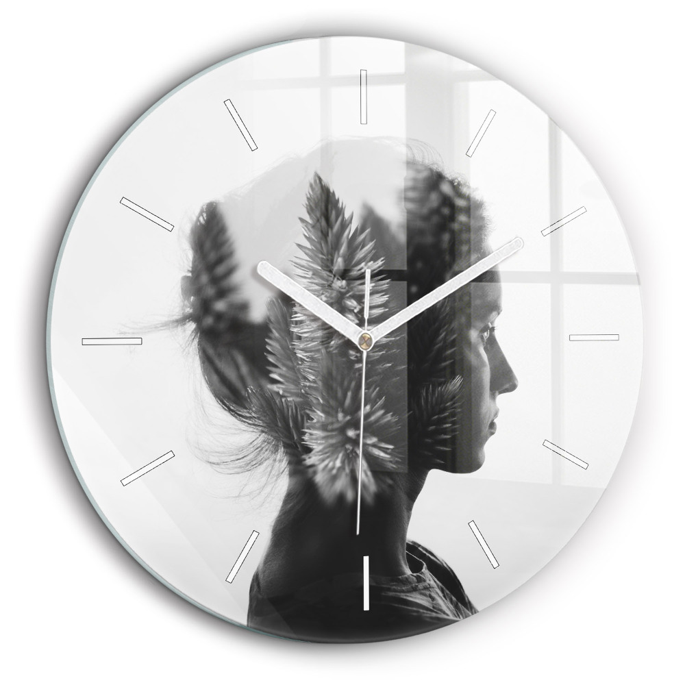 Pendule murale ronde 60 cm Portrait d'une femme