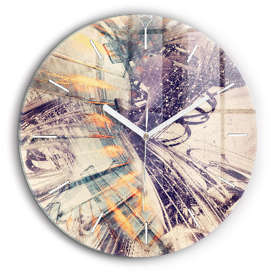 Horloge ronde murale 60 cm Mécanisme abstrait