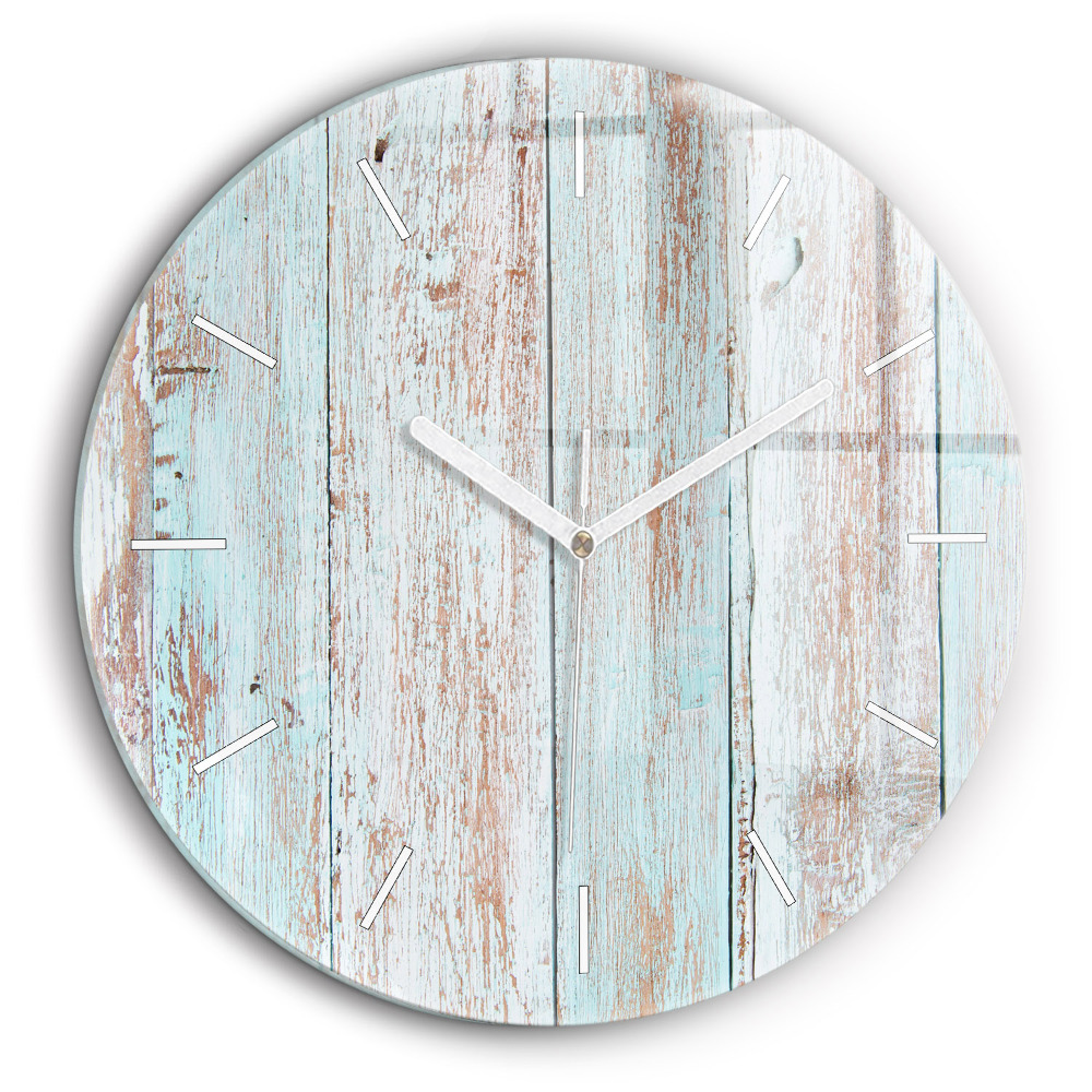 Horloge ronde 60 cm Bois pastel