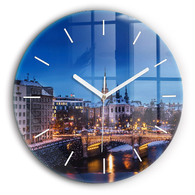 Pendule murale ronde 60 cm Panorama de Pilsen