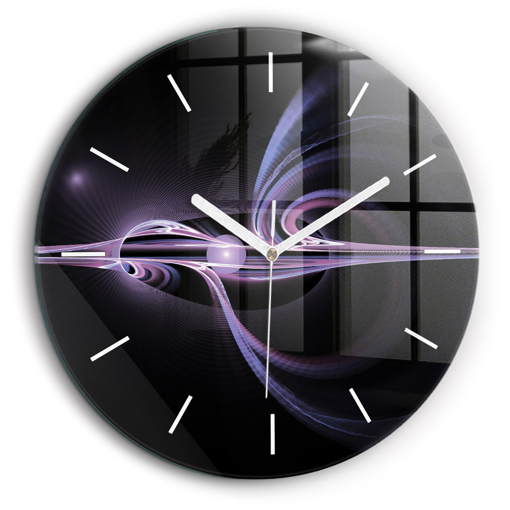 Horloge ronde murale 60 cm Abstraction violette