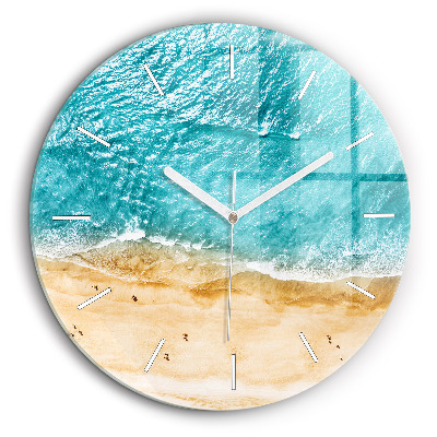 Pendule murale ronde 60 cm Personnes sur la plage