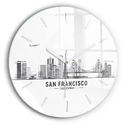 Horloge ronde 60 cm Ligne d'horizon de San Francisco