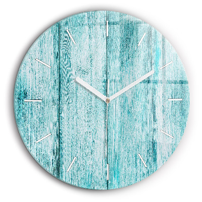 Horloge ronde murale 60 cm Vieux bois bleu