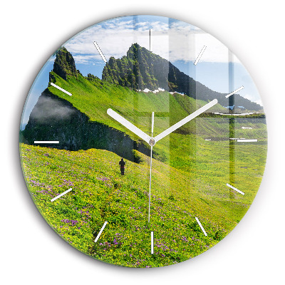 Pendule murale ronde 60 cm Réserve naturelle de Hornstrandir, Islande