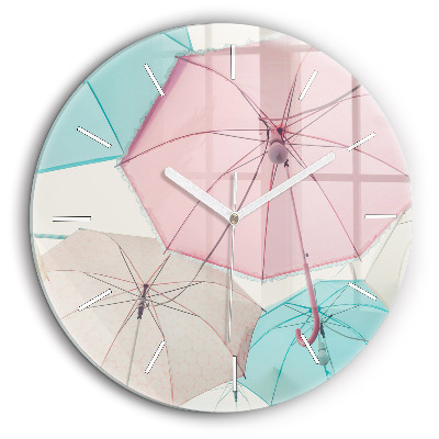 Pendule murale ronde 60 cm Parapluies pastel