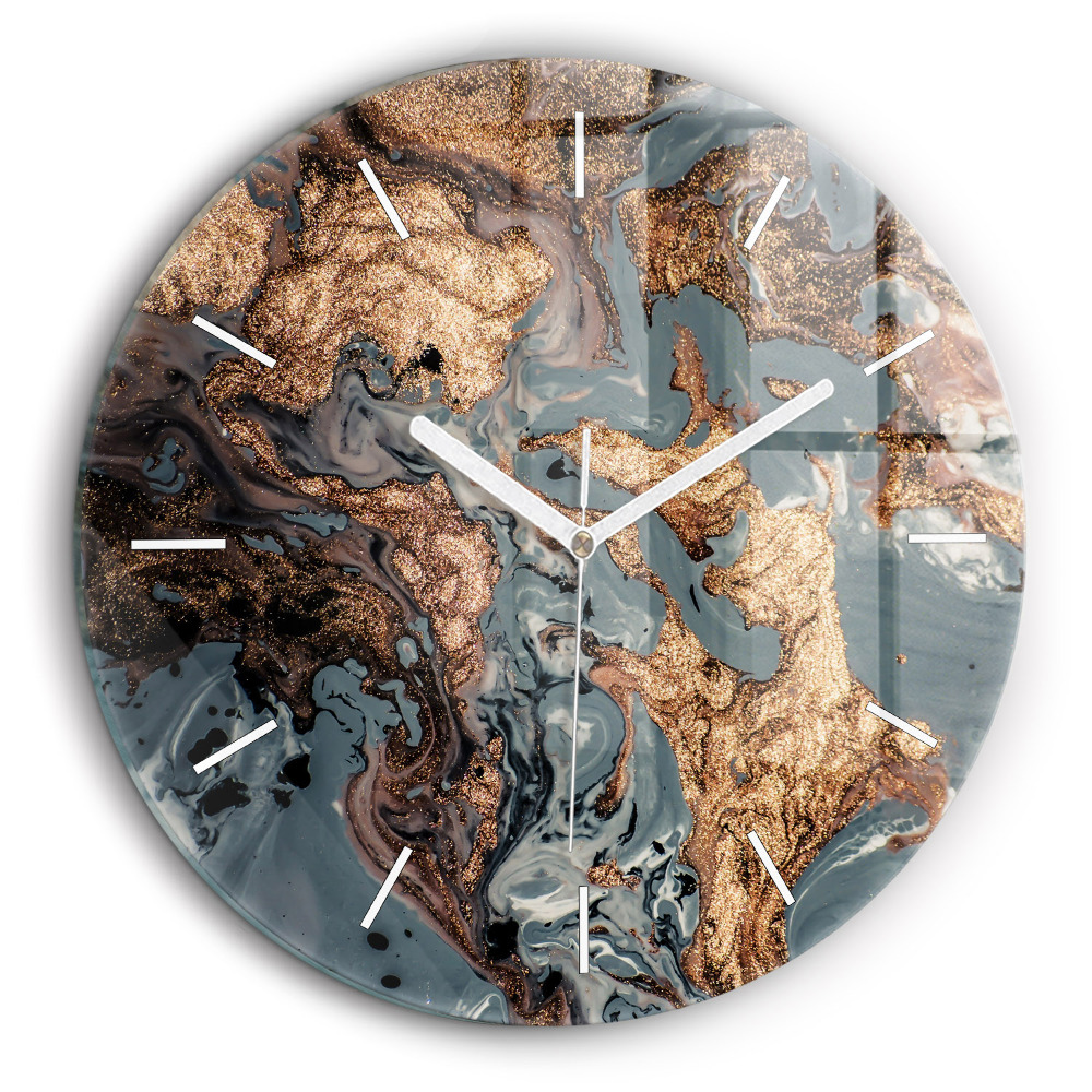 Horloge ronde 60 cm Marbre or abstrait