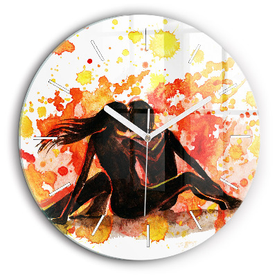 Horloge ronde murale 60 cm Amour et couple amoureux