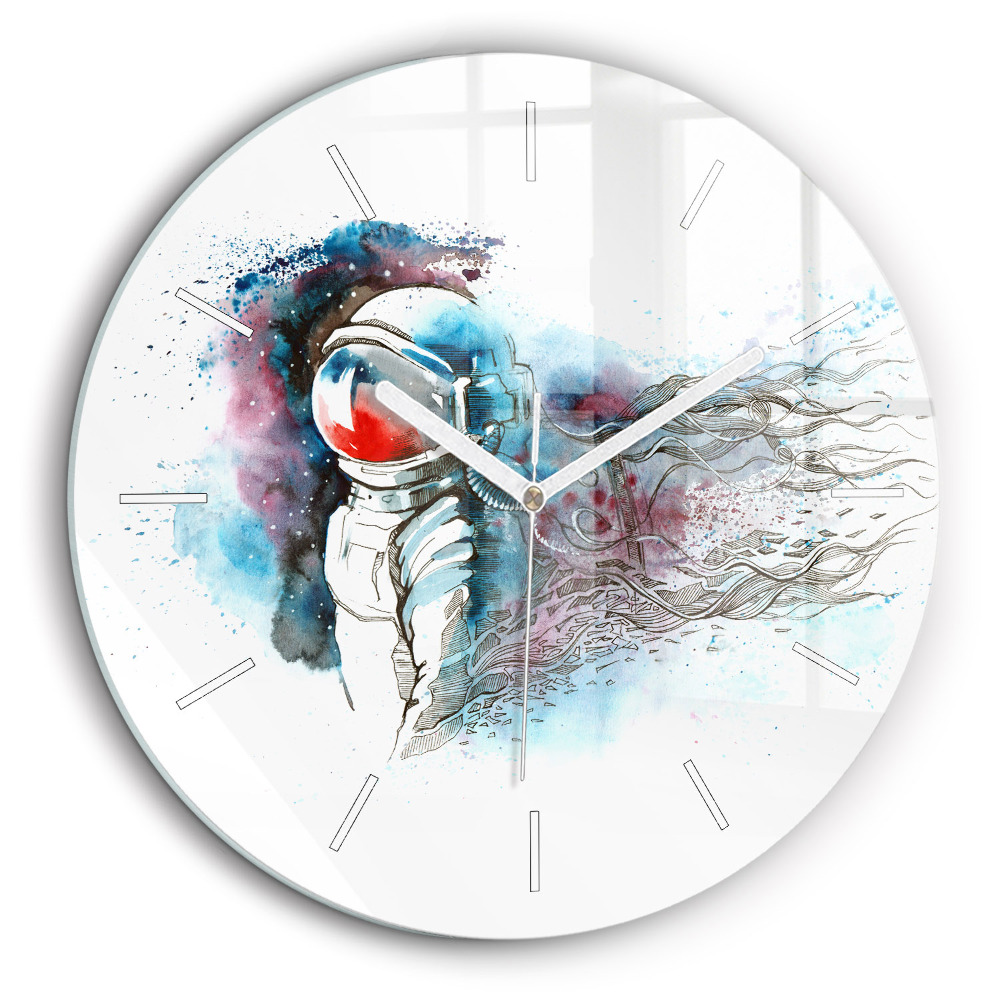 Horloge ronde murale 60 cm Astronaute abstrait
