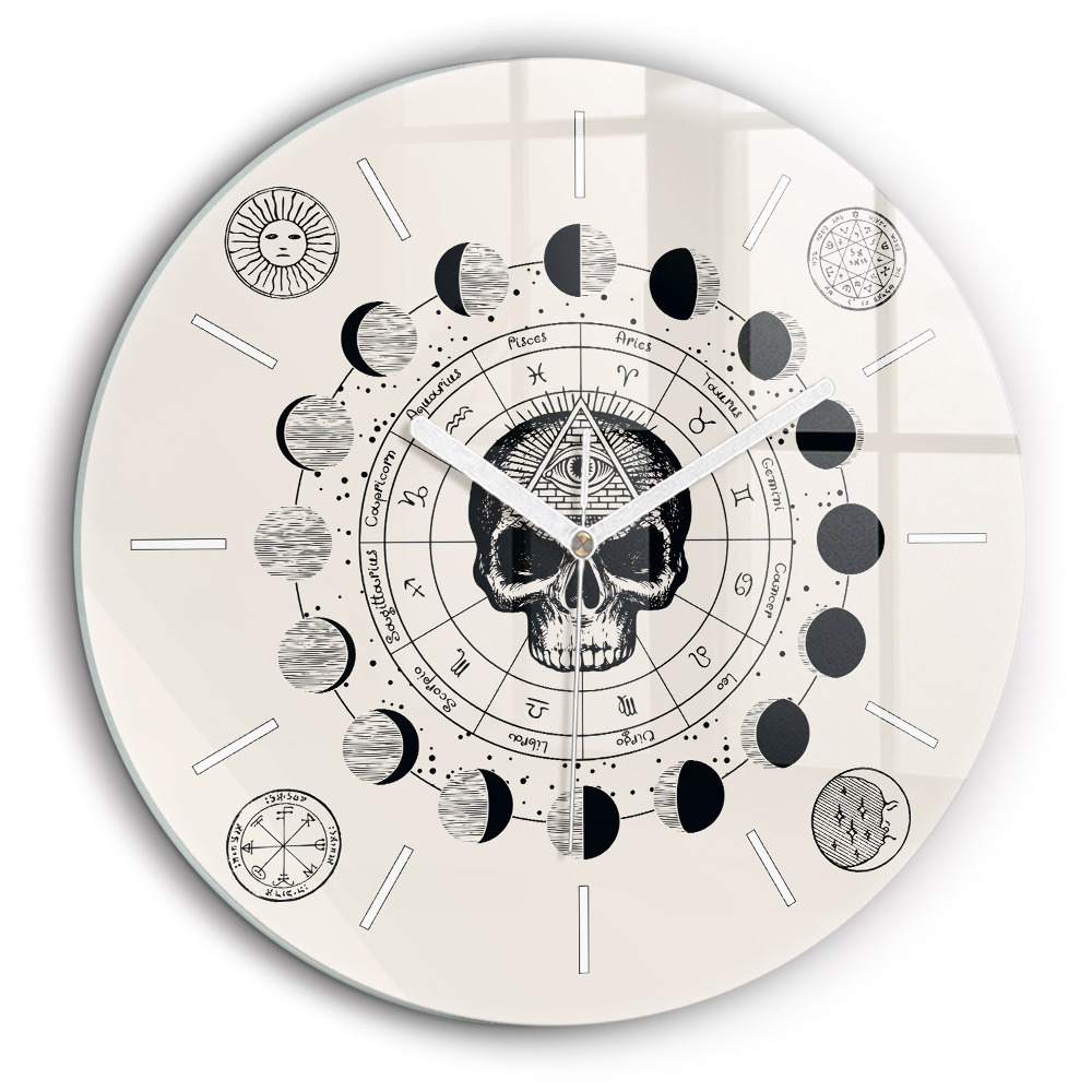 Pendule murale ronde 60 cm Phases de la lune