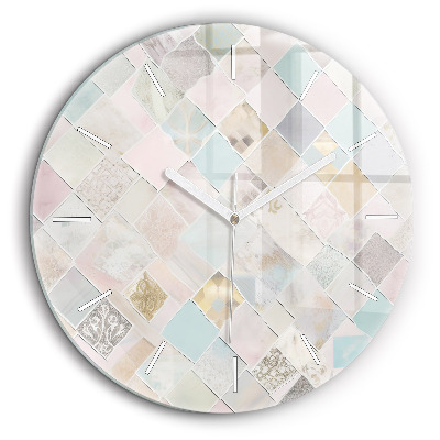 Horloge ronde 60 cm Tuiles colorées