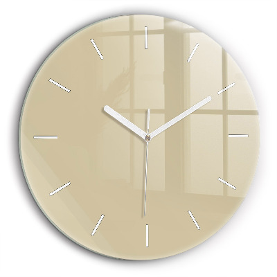 Horloge ronde en verre 60 cm Beige