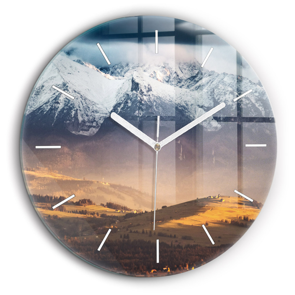 Horloge ronde 60 cm Paysage hivernal des Tatras