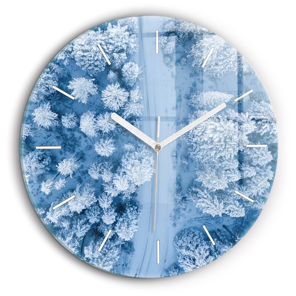 Pendule murale ronde 60 cm Forêt vue d'un drone