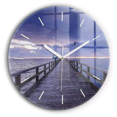 Horloge ronde 60 cm Jetée sur la mer Baltique