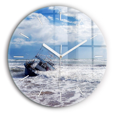 Horloge ronde murale 60 cm Bateau coulé