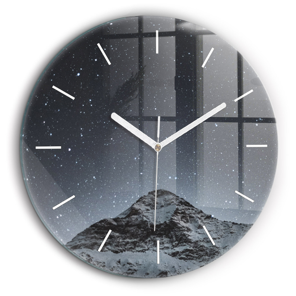 Horloge ronde 60 cm Montagne sous les étoiles