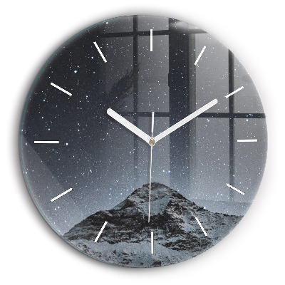 Horloge ronde 60 cm Montagne sous les étoiles