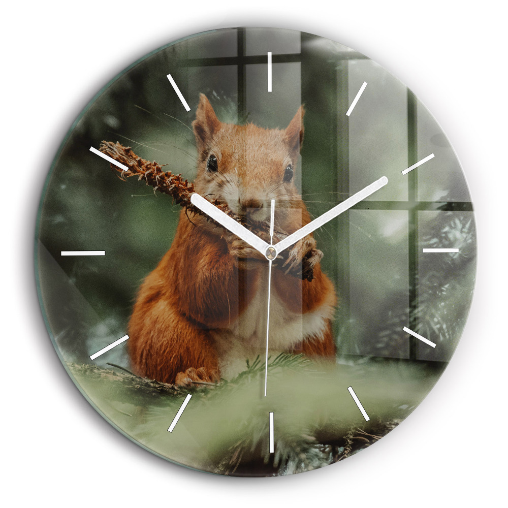 Horloge ronde 60 cm Écureuil et animaux sauvages