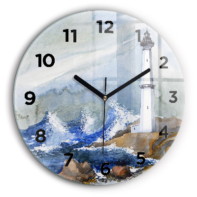 Mer et phare Horloge ronde 60 cm