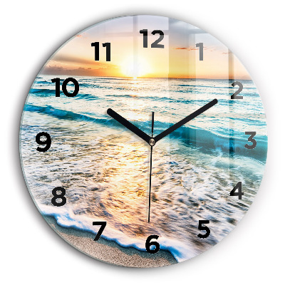 Plage, mer et sable Horloge ronde 60 cm
