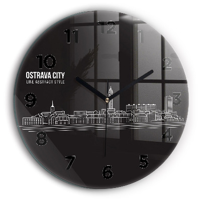Dessin de la ville d'Ostrava Horloge ronde 60 cm