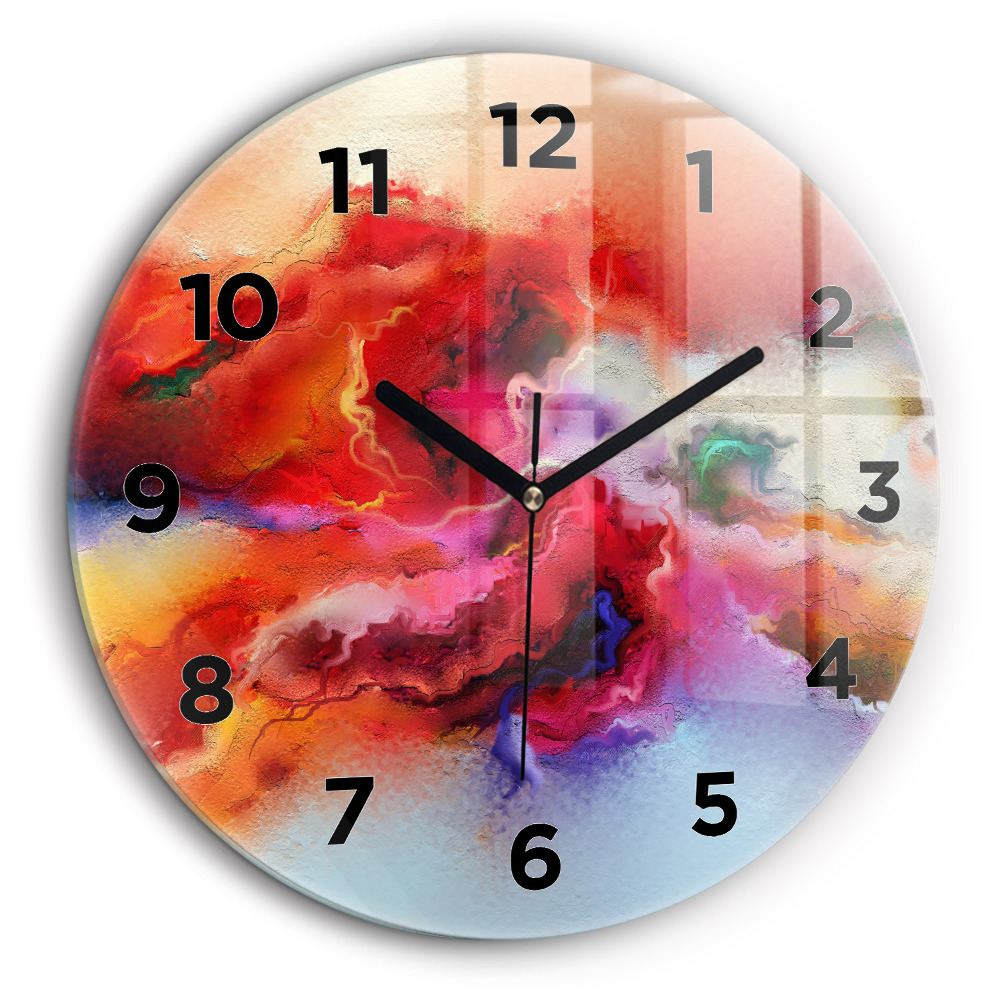 Peinture renversée Horloge ronde 60 cm