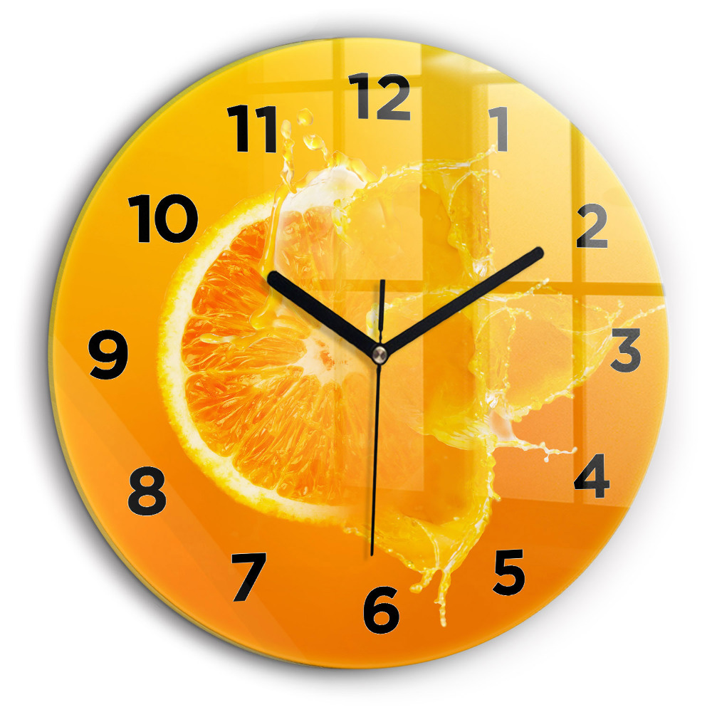Orange Horloge ronde murale 60 cm