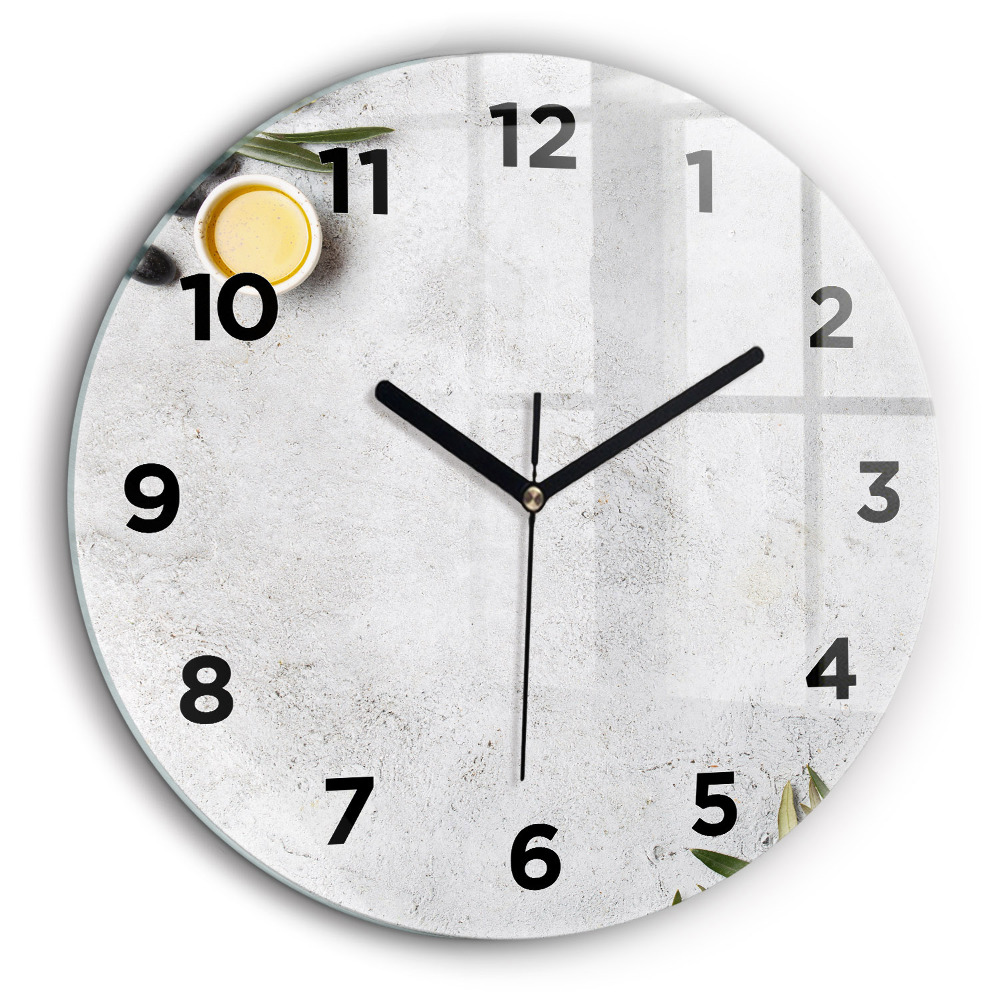 Olives minimalistes Pendule murale ronde 60 cm