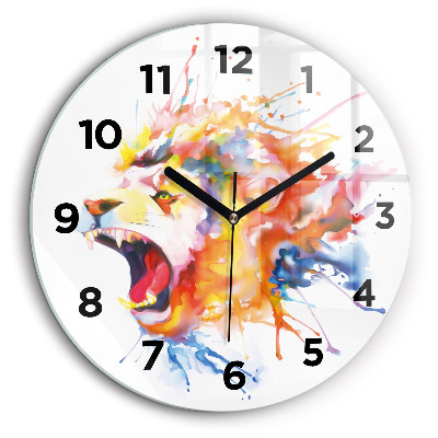 Lion - aquarelle Horloge ronde 60 cm