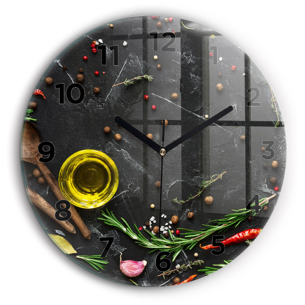 Épices sur le comptoir Horloge ronde 60 cm