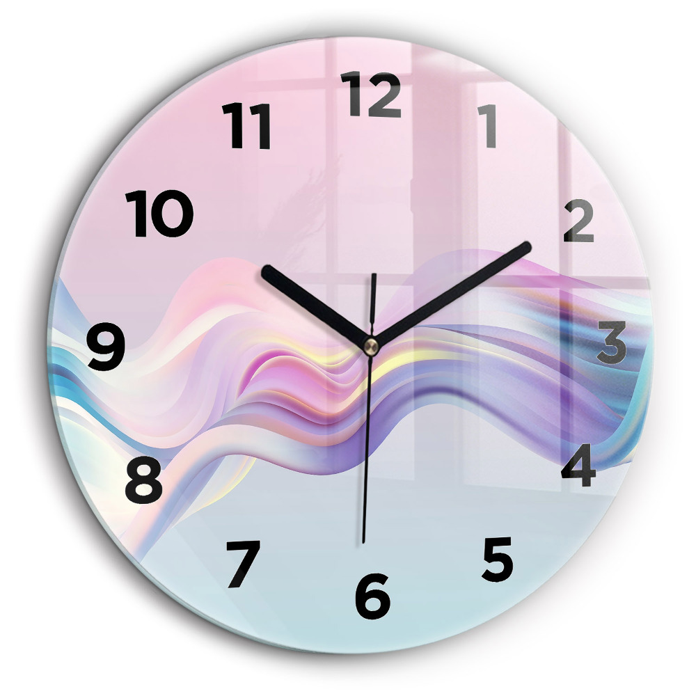 Abstraction de vagues au pastel Horloge ronde murale 60 cm