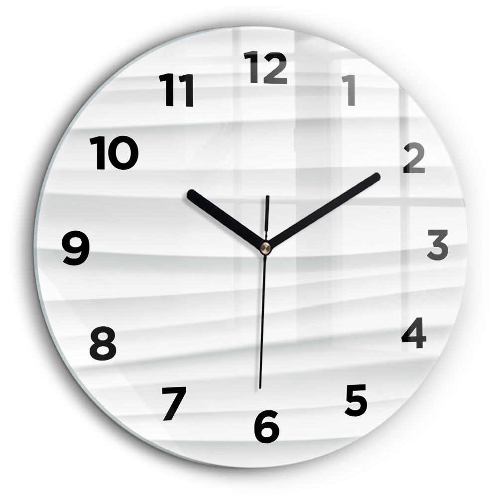 Texture de vagues Horloge ronde en verre 60 cm