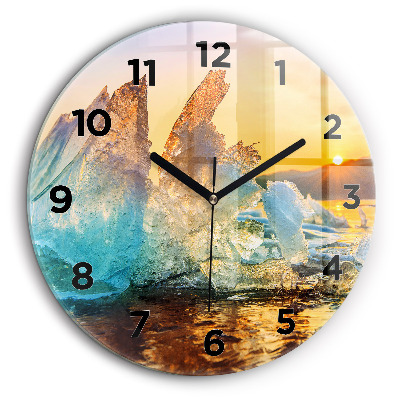 Iceberg et lever de soleil Horloge ronde 60 cm