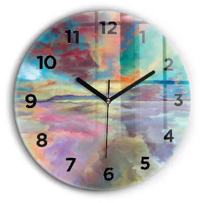 Paysage abstrait Horloge ronde 60 cm