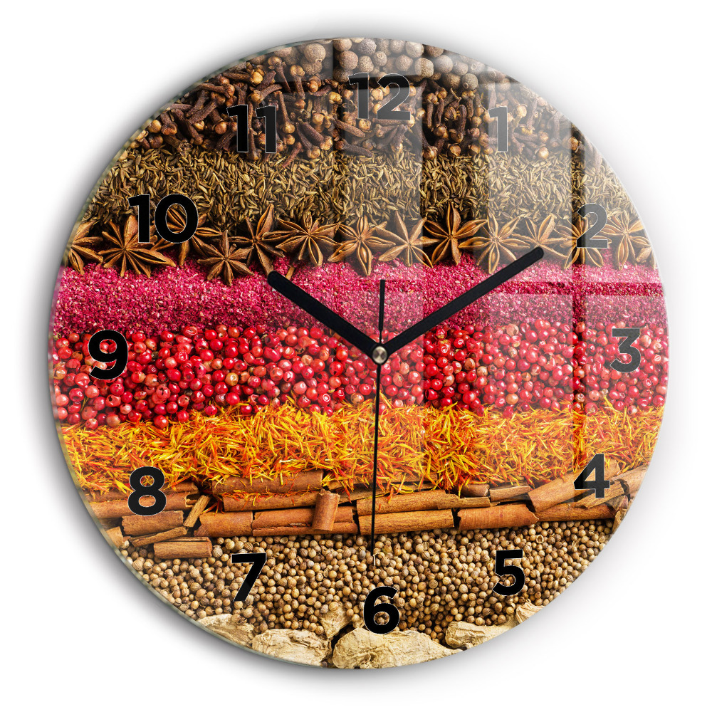 Rangées d'épices Horloge ronde 60 cm