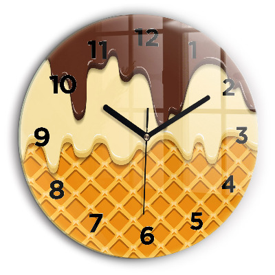 Gaufre et glace Pendule murale ronde 60 cm