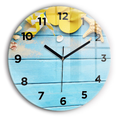 Accessoires de plage et planches Horloge ronde en verre 60 cm