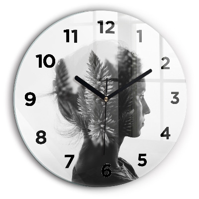 Portrait d'une femme Pendule murale ronde 60 cm