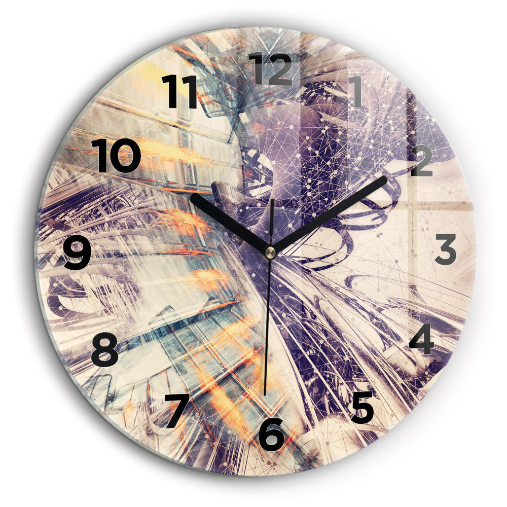 Mécanisme abstrait Horloge ronde murale 60 cm