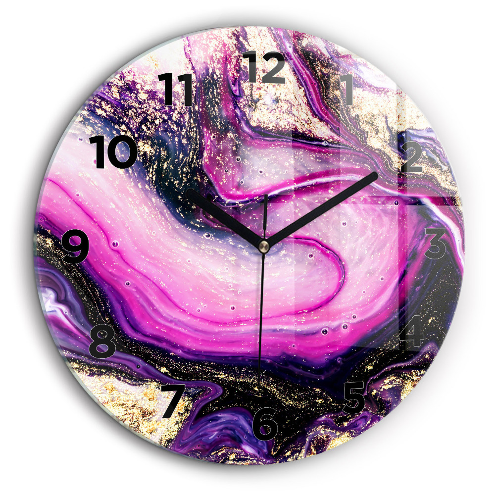 Marbre abstrait Pendule murale ronde 60 cm