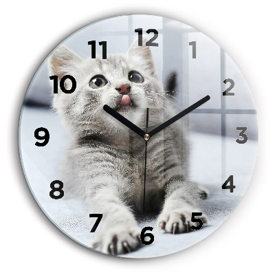 Chat sur un canapé Horloge ronde murale 60 cm