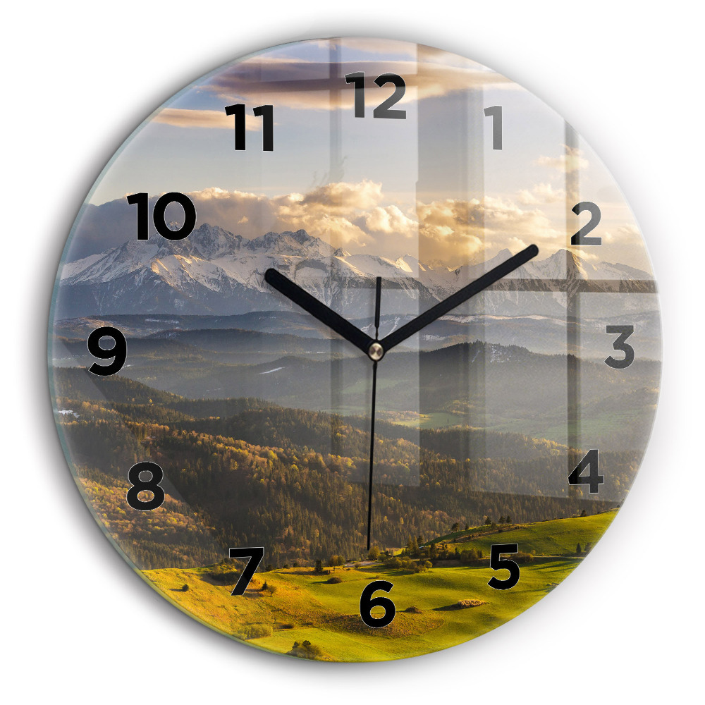 Montagnes - Haut sommet de Pieniny Horloge ronde en verre 60 cm