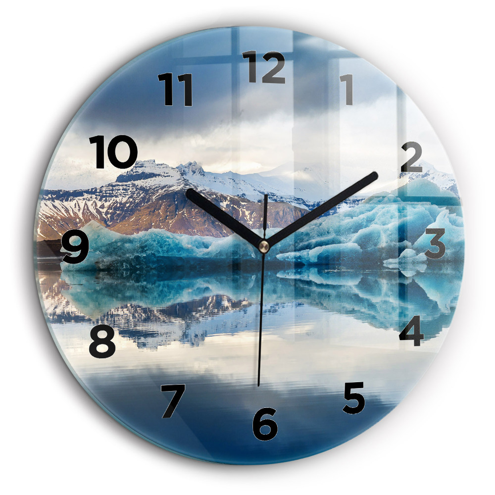 Lac Jokulsarlon Islande Horloge ronde murale 60 cm