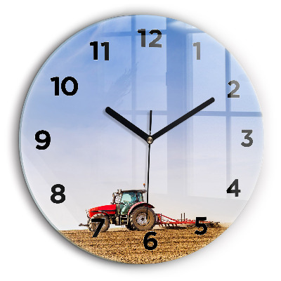 Agriculteur dans un tracteur Pendule murale ronde 60 cm