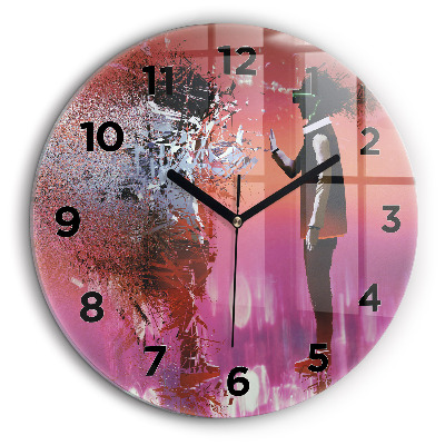 Cyberespace Horloge ronde en verre 60 cm