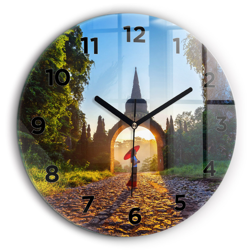 Parc de Surat Thani en Thaïlande Horloge ronde murale 60 cm