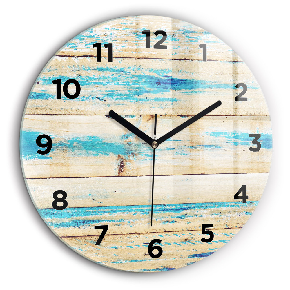 Bois rayé Horloge ronde 60 cm